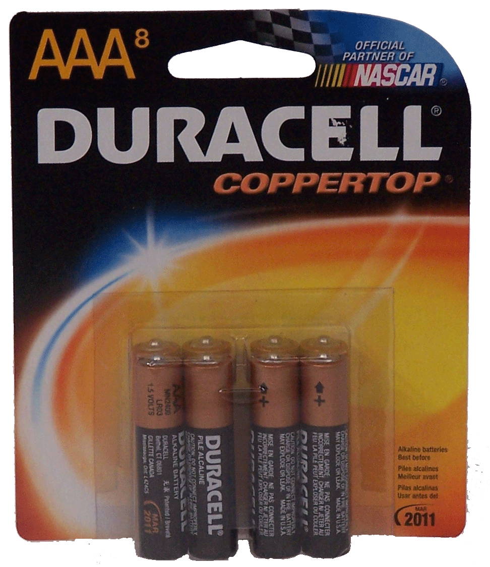 Duracell Coppertop aaa long lasting power alkaline battery carded Full-Size Picture